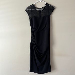 Sweetheart Top Lace Mesh Detail Cocktail Dress